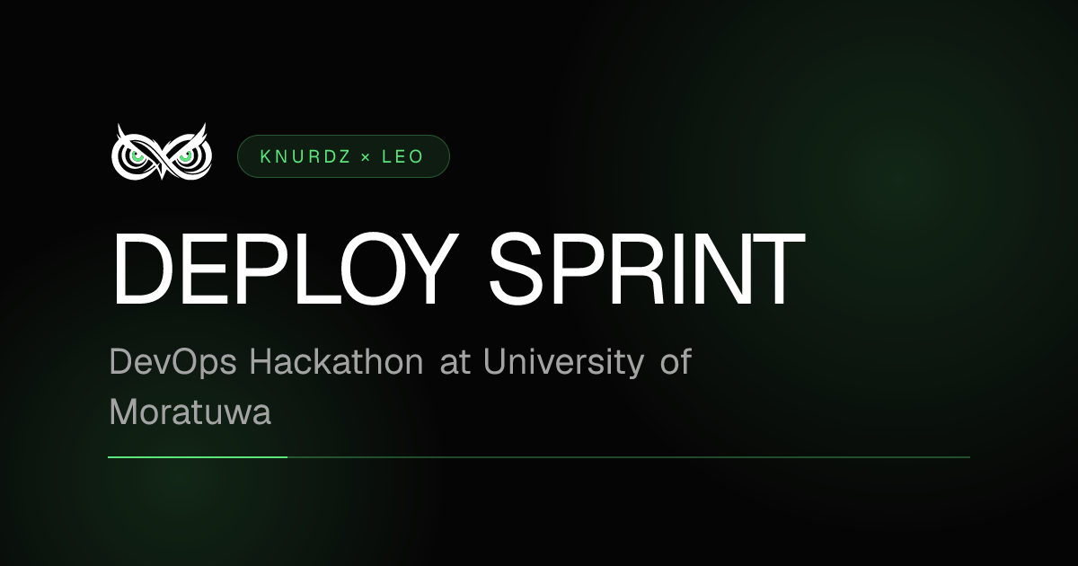Deploy Sprint | DevOps Hackathon at University of Moratuwa